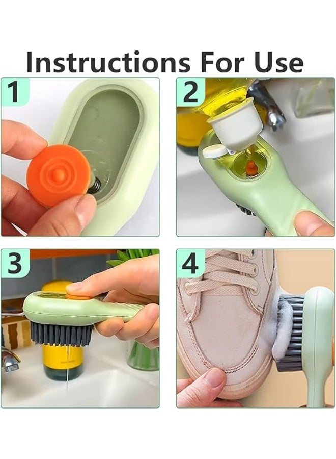 2Pcs Shoe Brush, Multifunctional Shoes Cleaning Brush with Liquid Box Scrubbing Brushes with Handle Soft Bristle Multi-Surface Cleaning Tool for Boot Sneaker Clothes Household Use Bathroom Kitchen - Image 5